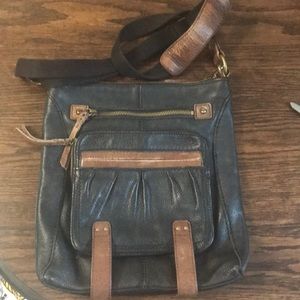The Sak Roots Leather Crossbody Bag Purse Black
